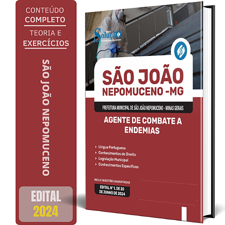 Apostila Prefeitura de São João Nepomuceno MG 2024 - Agente de Combate a Endemias
