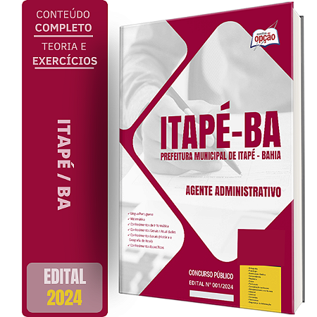 Apostila Prefeitura de Itapé BA 2024 - Agente Administrativo