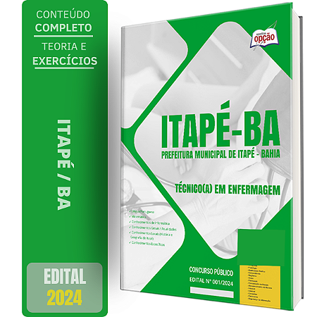 Apostila Prefeitura de Itapé BA 2024 - Técnico(a) em Enfermagem