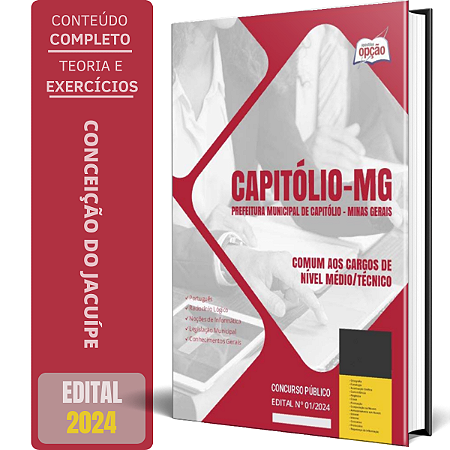 Apostila Prefeitura de Capitólio MG 2024 - Comum aos Cargos de Nível Médio/Técnico