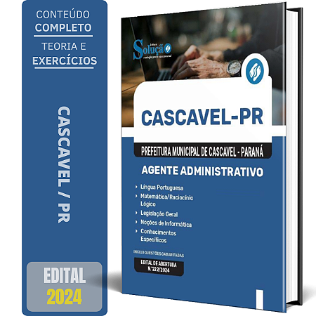 Apostila Prefeitura de Cascavel PR 2024 - Agente Administrativo