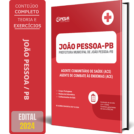 Apostila Prefeitura de João Pessoa PB 2024 - Agente Comunitário de Saúde (ACS) e Agente de Combate às Endemias