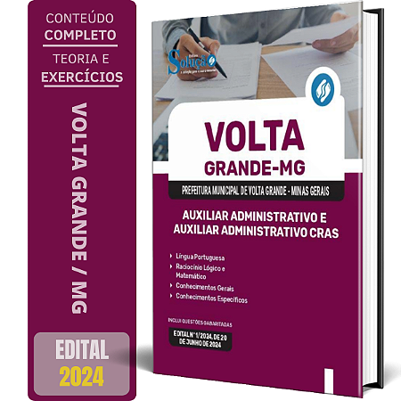 Apostila Prefeitura de Volta Grande MG 2024 - Auxiliar Administrativo e Auxiliar Administrativo CRAS