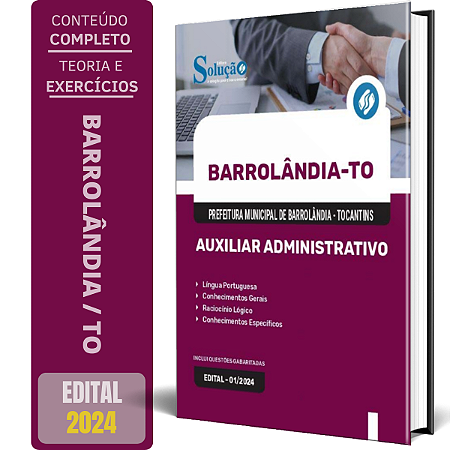 Apostila Prefeitura de Barrolândia TO 2024 - Auxiliar Administrativo