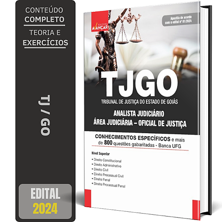 Apostila Tj Go 2024 - Analista - Oficial De Justiça - Específica