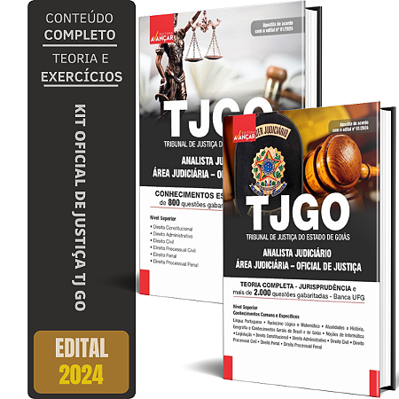 Kit Apostila Concurso TJ GO 2024 - OFICIAL DE JUSTIÇA - Completa