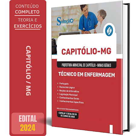 Apostila Prefeitura de Capitólio MG 2024 - Técnico em Enfermagem