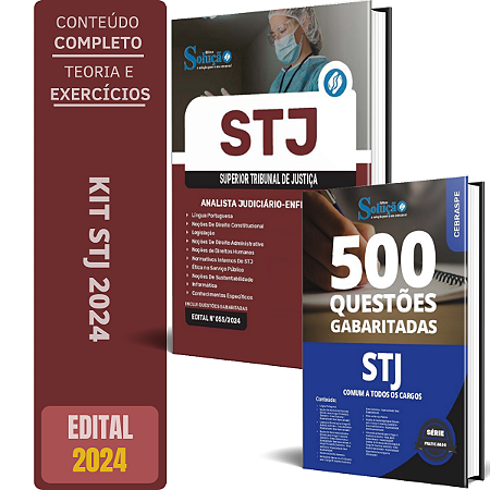 Kit Apostila STJ 2024 - Analista Enfermagem Cargo 8 + Testes
