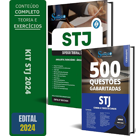 Kit Apostila STJ 2024 - Analista Cargo 1 + Caderno de Testes