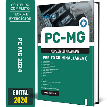 Apostila Concurso PC MG 2024 - Perito Criminal (Área I)