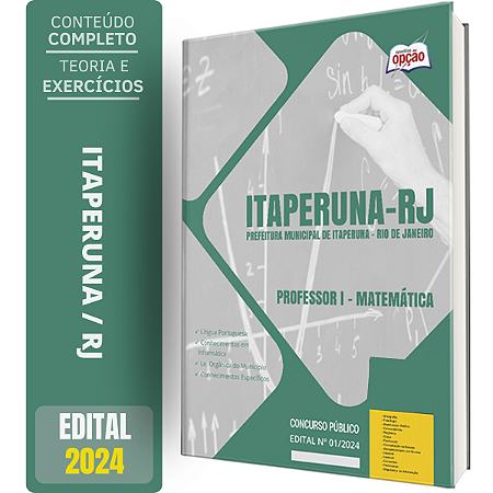 Apostila Prefeitura de Itaperuna RJ 2024 - Professor I - Matemática