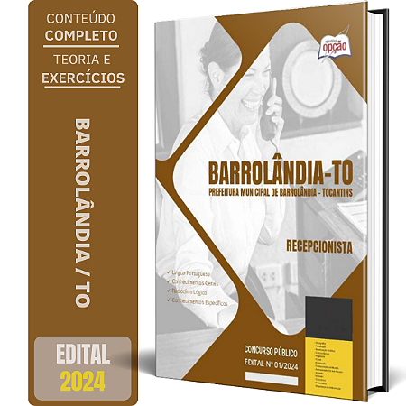 Apostila Prefeitura de Barrolândia TO 2024 - Recepcionista