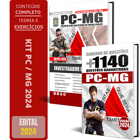 Kit Apostila + Testes PC MG 2024- INVESTIGADOR