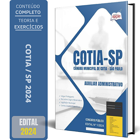 Apostila Câmara de Cotia SP 2024 - Auxiliar Administrativo