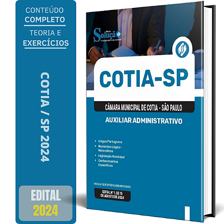 Apostila Câmara de Cotia SP 2024 - Auxiliar Administrativo