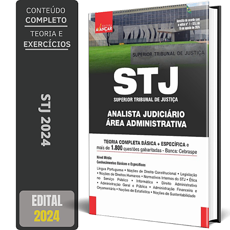Apostila Stj 2024 - Analista Judiciário - Área Administrativa