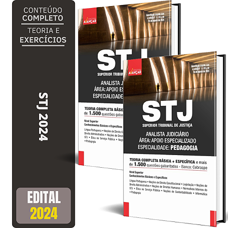 Apostila Stj 2024 - Analista Apoio Especializado - Pedagogia