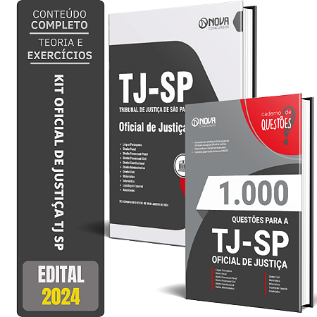 Kit Apostila + Caderno de Testes para TJ-SP 2024 - Oficial de Justiça