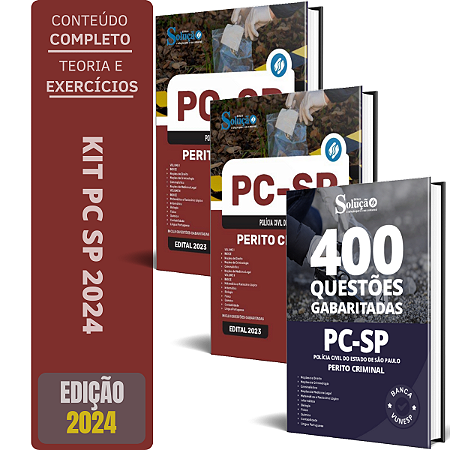 Kit Apostila Concurso PC SP 2024 - Perito Criminal + Caderno de Testes