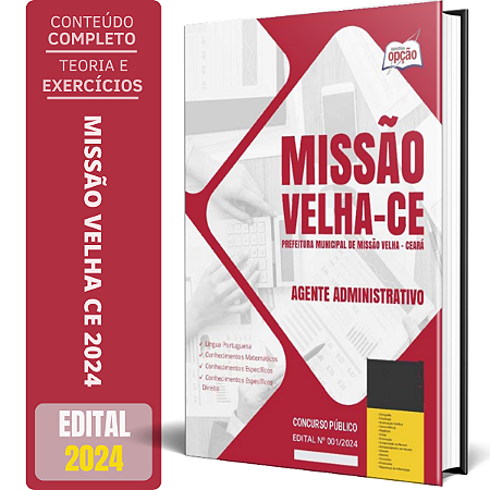 Apostila Prefeitura de Missão Velha CE 2024 - Agente Administrativo