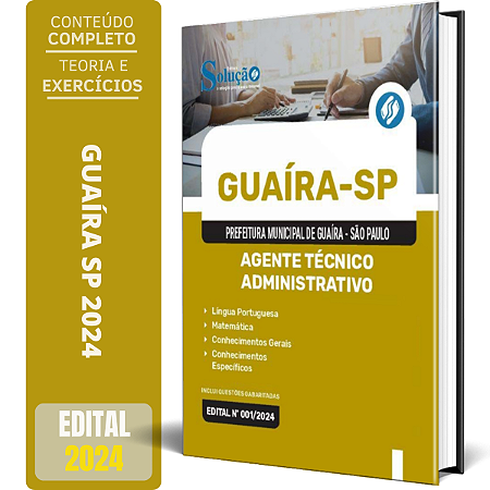 Apostila Prefeitura de Guaíra SP 2024 - Agente Técnico Administrativo