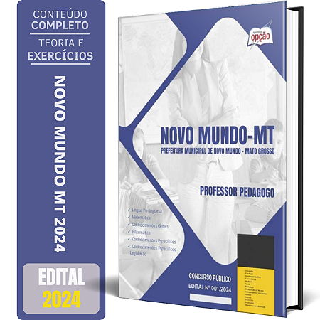 Apostila Prefeitura de Novo Mundo MT 2024 - Professor Pedagogo