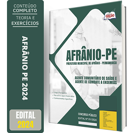 Apostila Prefeitura de Afrânio PE 2024 - Agente Comunitário de Saúde e Agente de Combate a Endemias