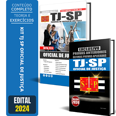 Kit Apostila TJ SP 2024 - Oficial de Justiça + Caderno de Provas Anteriores