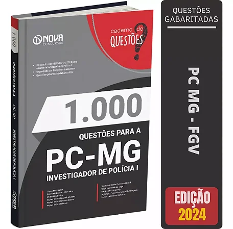 Livro de Questões Gabaritadas Polícia Civil MG 2024 - Investigador de Polícia I