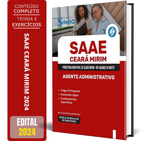 Apostila SAAE Ceará Mirim RN 2024 - Agente Administrativo
