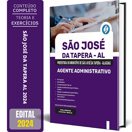 Apostila Prefeitura de São José da Tapera AL 2024 - Agente Administrativo