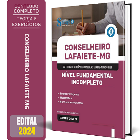 Apostila Prefeitura de Conselheiro Lafaiete MG 2024 - Nível Fundamental Incompleto - Comum aos Cargos