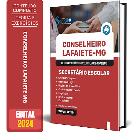 Apostila Prefeitura de Conselheiro Lafaiete MG 2024 - Secretário Escolar