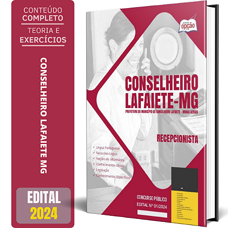 Apostila Prefeitura de Conselheiro Lafaiete MG 2024 - Recepcionista
