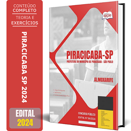 Apostila Prefeitura de Piracicaba SP 2024 - Almoxarife