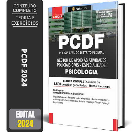 Apostila Pcdf 2024 - Polícia Civil Distrito Federal - Psicologia