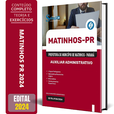 Apostila Prefeitura de Matinhos PR 2024 - Auxiliar Administrativo
