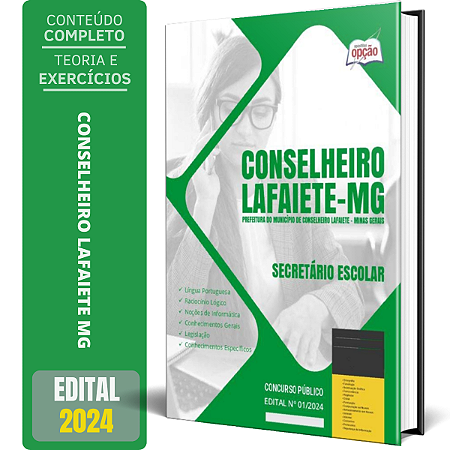 Apostila Prefeitura de Conselheiro Lafaiete MG 2024 - Secretário Escolar