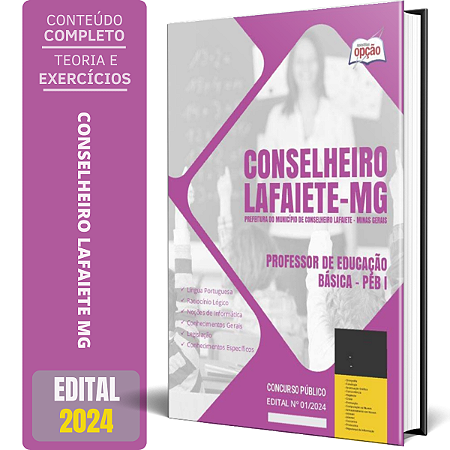 Apostila Prefeitura de Conselheiro Lafaiete MG 2024 - Professor de Educação Básica - PEB I