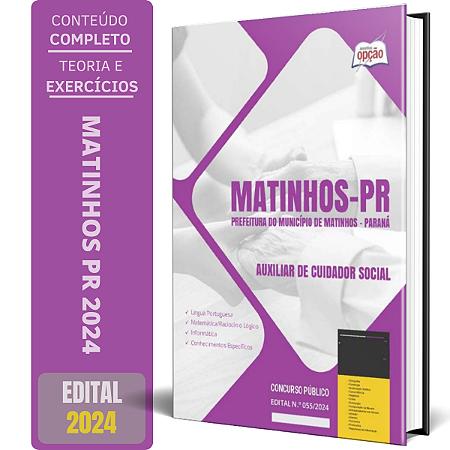 Apostila Prefeitura de Matinhos PR 2024 - Auxiliar de Cuidador Social