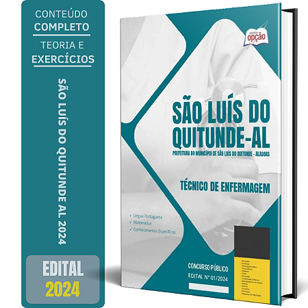 Apostila Prefeitura de São Luís do Quitunde AL 2024 - Técnico de Enfermagem