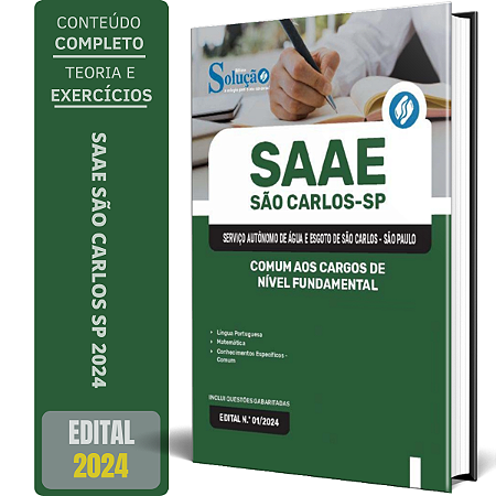 Apostila SAAE São Carlos SP 2024 - Comum aos Cargos de Nível Fundamental