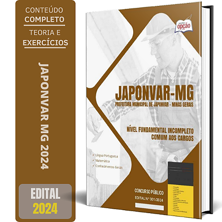 Apostila Prefeitura de Japonvar MG 2024 - Nível Fundamental Incompleto