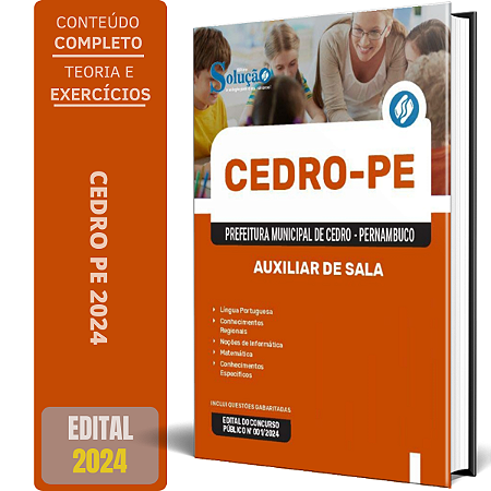 Apostila Prefeitura de Cedro PE 2024 - Auxiliar de Sala