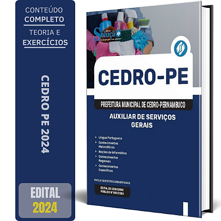 Apostila Prefeitura de Cedro PE 2024 - Auxiliar de Serviços Gerais