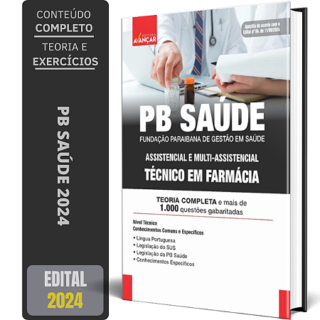 Apostila Concurso PB SAÚDE 2024 - TÉCNICO EM FARMÁCIA