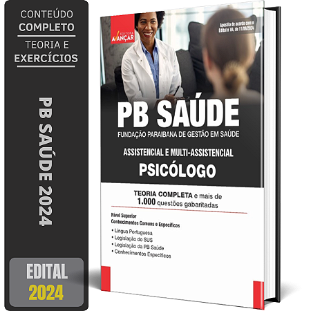 Apostila PB SAÚDE 2024 - PSICÓLOGO