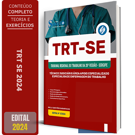 Apostila TRT-SE 2024 - Técnico Judiciário - Área Apoio Especializado - Especialidade: Enfermagem do Trabalho