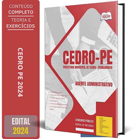 Apostila Prefeitura de Cedro PE 2024 - Agente Administrativo