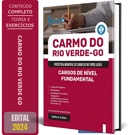 Apostila Prefeitura de Carmo do Rio Verde GO 2024 - Cargos de Nível Fundamental